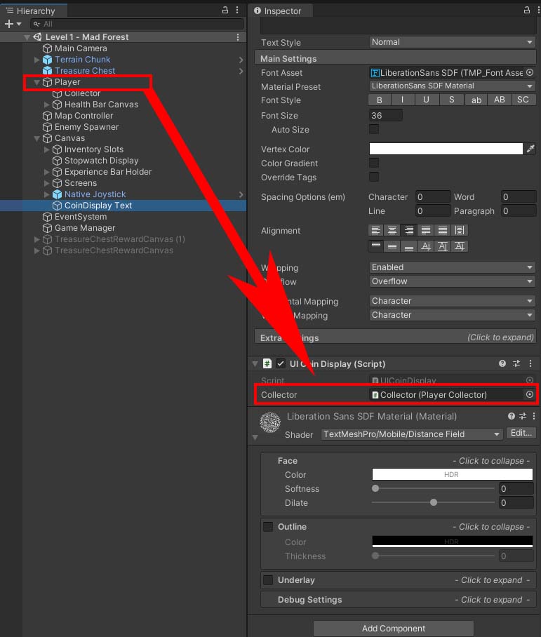 setting of the collector variable