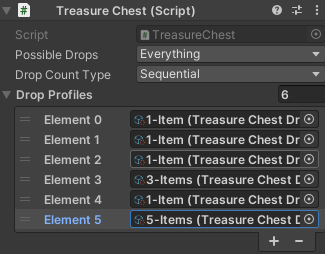 TreasureChest Script variabes