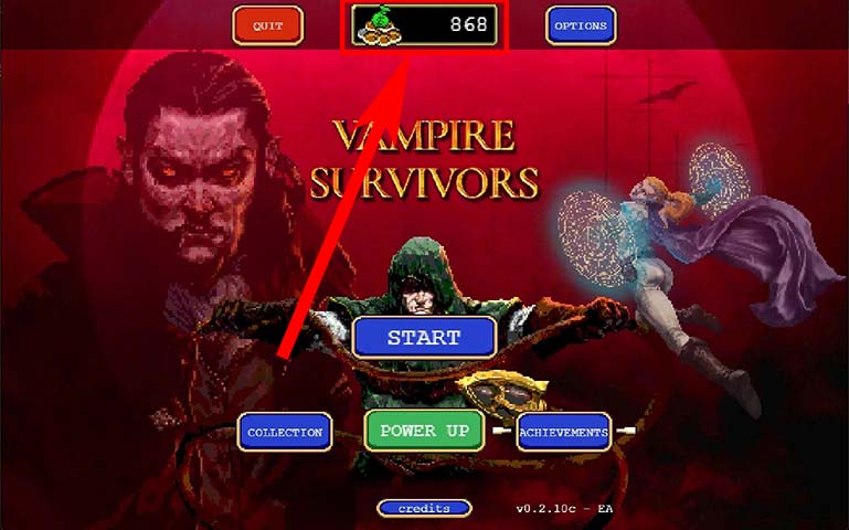 Vampire Survivors Homescreen