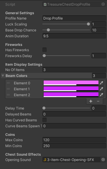 3 items settings