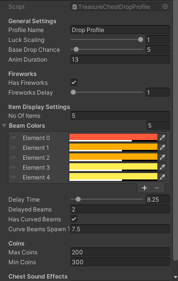 5 items settings