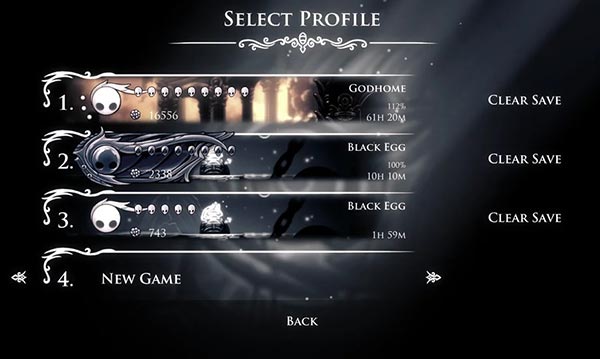 Hollow Knight multiple save slots