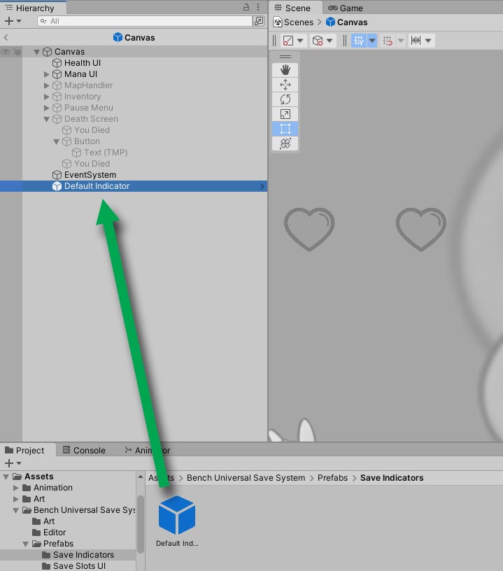 Save Indicator on Canvas