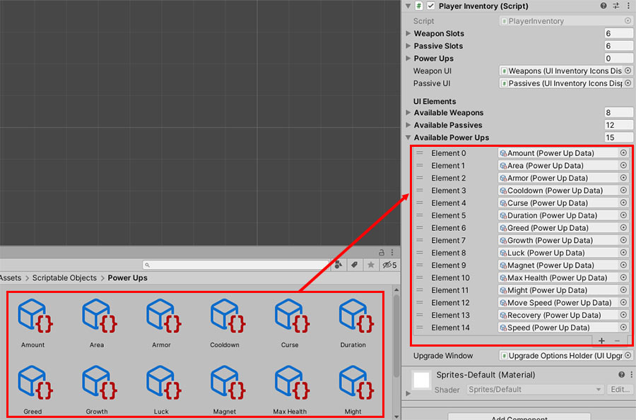 Assign available power-ups