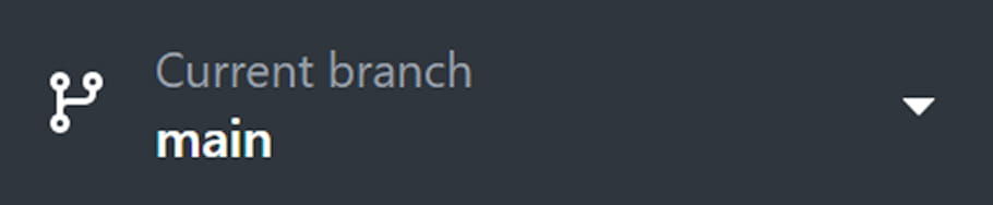 image showing the current branch button