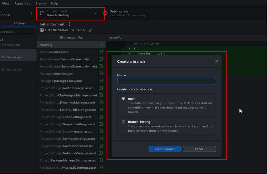 create multiple branches under main branch or another branch