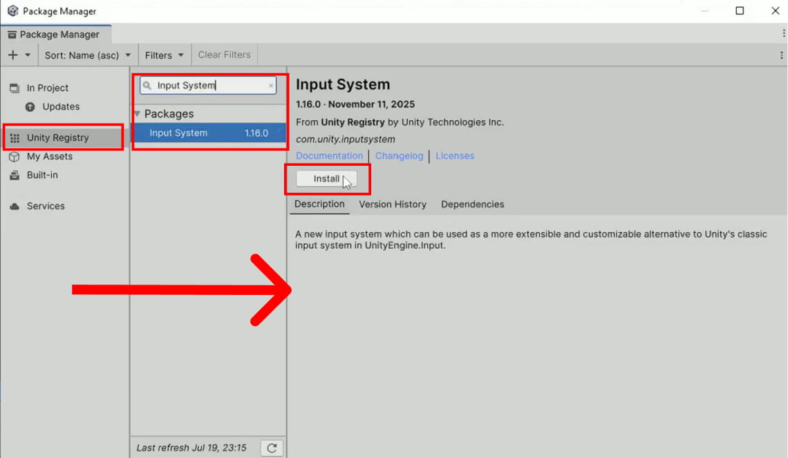 install input system