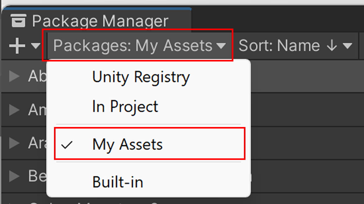 select my assets