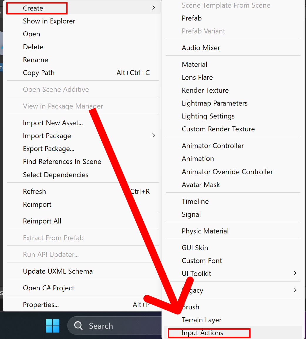 creating input actions