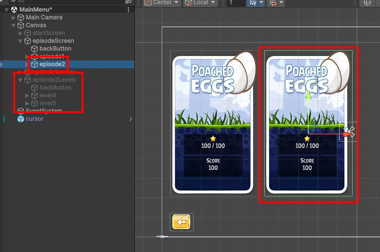 Creating episode 2 GameObject.