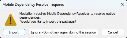 Importing Mobile Dependency Resolver
